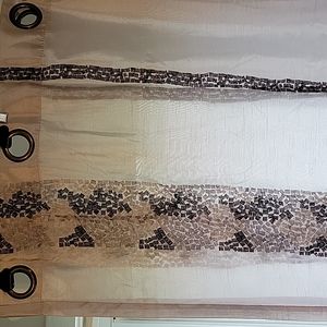 Light Filtering Silver-Grey Embroidered Grommet Curtain Panels (6)